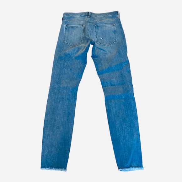 Banana Republic Skinny Ripped Jeans Denim Raw Hem Mid Light Blue 29 Long Tall - Picture 3 of 6